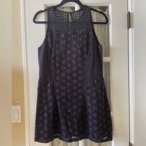 Tory Burch Navy Crochet/Eyelet Sheath Dress- Size 8-NWOT